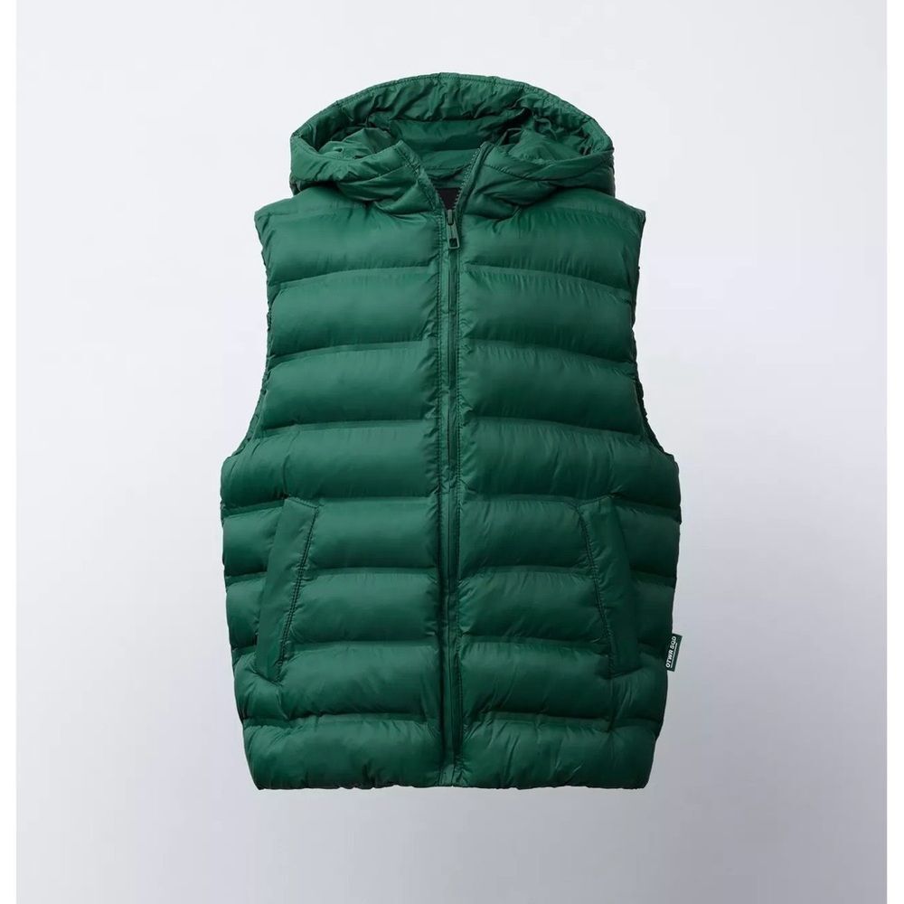 Zara Green Puffer Vest with Hood NWT Size 11-12 years old